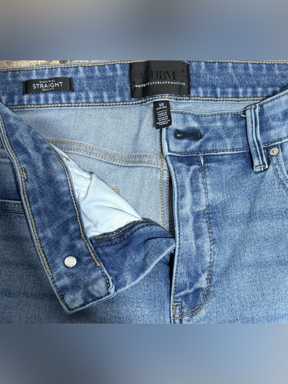 White House Black Market Men's Straight Jeans - Medium Blue Denim
